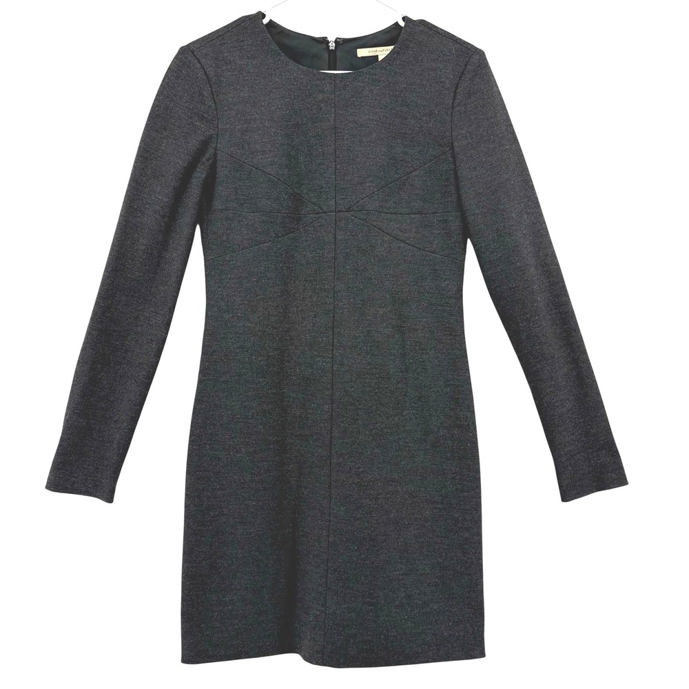 Diane von Furstenberg DVF Gray Wool Blend Long Sleeve Sheath Mini Dress Size 4